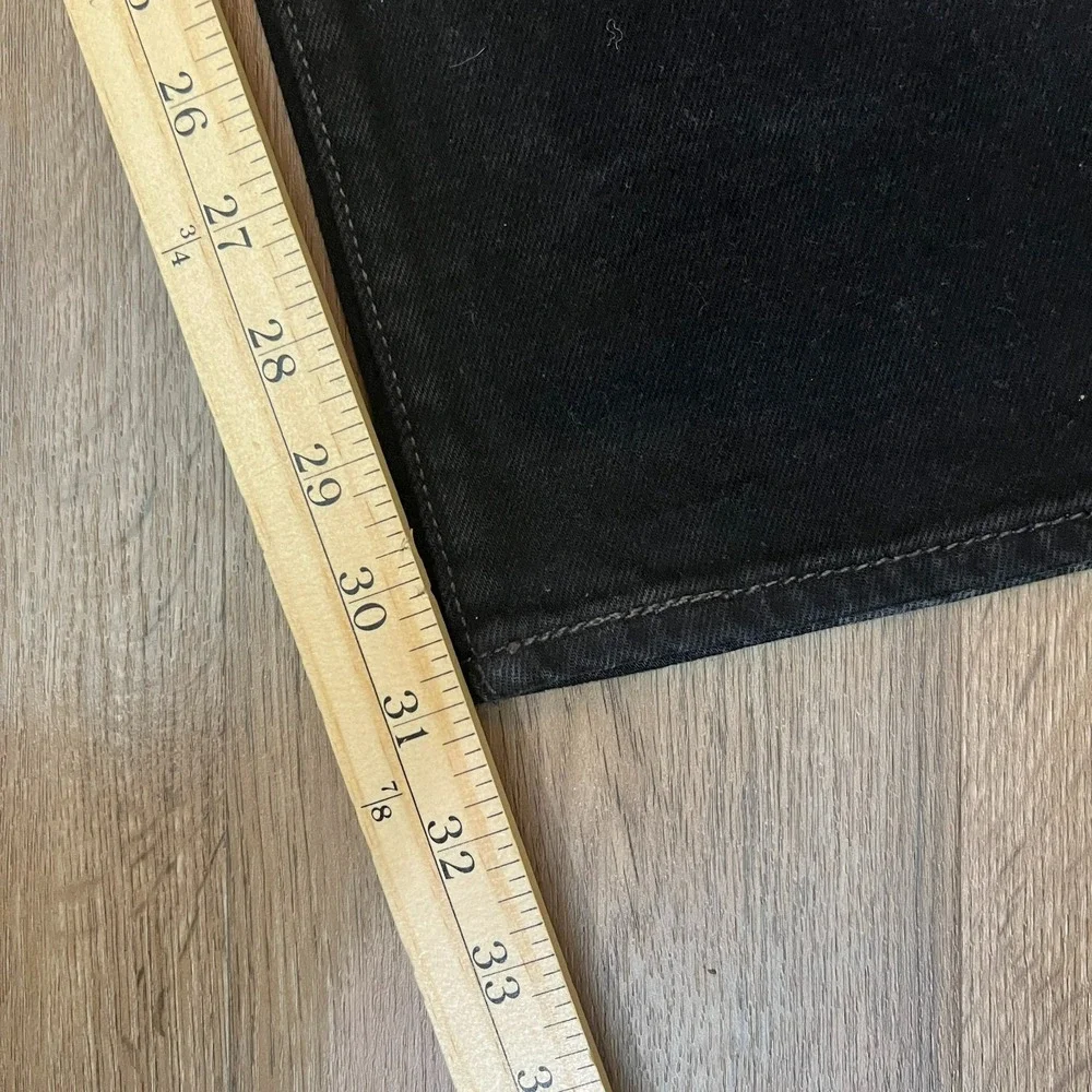 Levi's 501 Jeans 36 Black Button Fly Ripped Straight Leg Grunge Skater Y2K